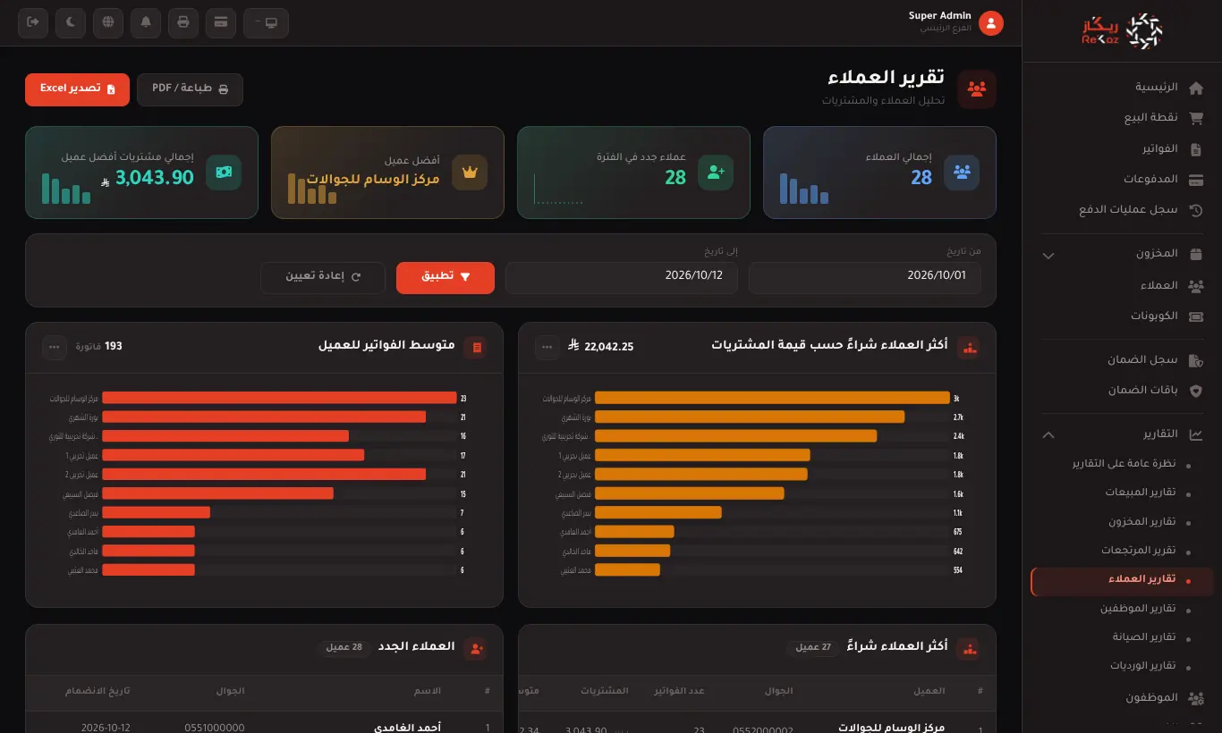 تقرير العملاء