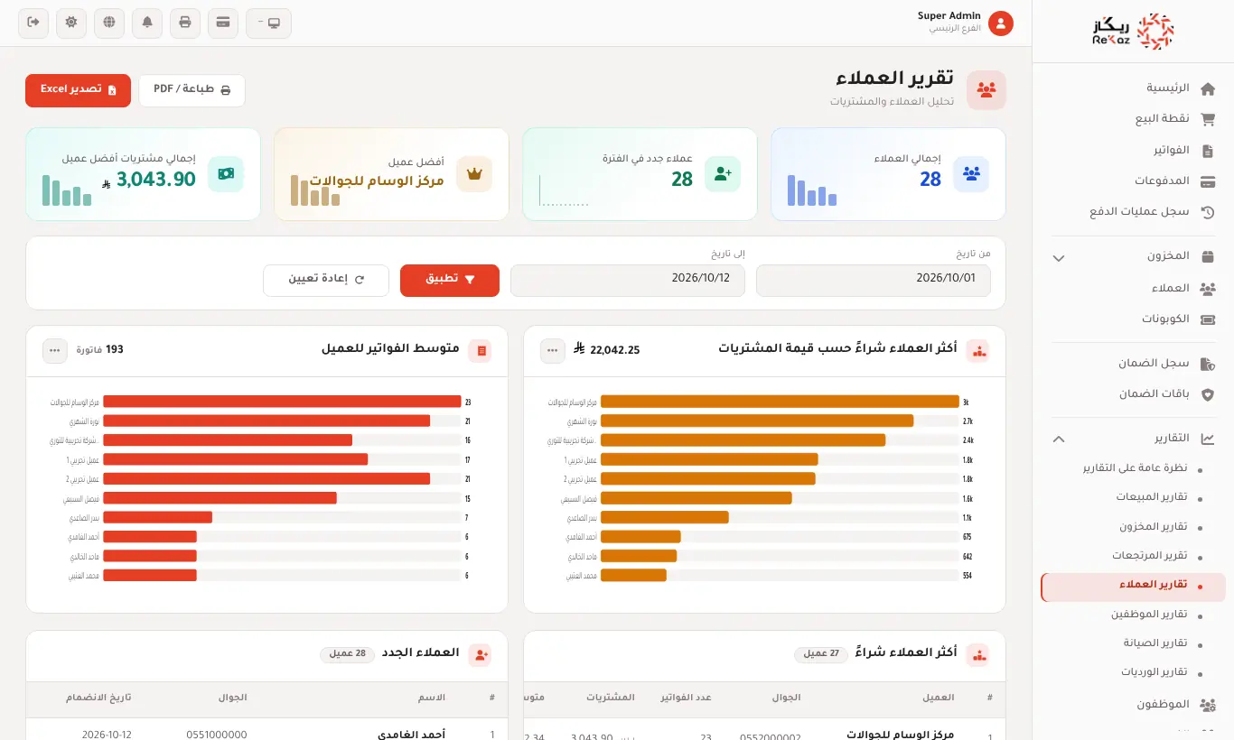 تقرير العملاء